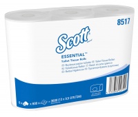 Papier toaletowy SCOTT Essential, 2-warstwowy, 6 rolek x 600 listk&oacute;w, biały