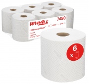 Ręcznik papierowy WYPALL L10 General Clean, centralne odwijanie, 1-warstwowy, 6 rolek x 630 listk&oacute;w, biały