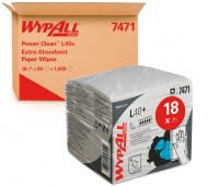 Czyściwo składane WYPALL L40+ Power Clean, 1-warstwowe, 30,4x31,7cm, 18 x 56 listk&oacute;w, białe