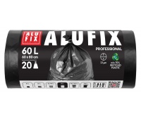 Worki na śmieci ALUFIX Professional, LDPE, 60x80cm, 21 μm, 60l, 20 szt., czarne