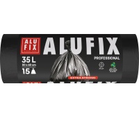 Worki na śmieci ALUFIX Professional, LDPE, 50x60cm, 20 μm, 35l, 15 szt., czarne