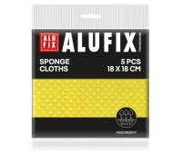 Sponge cloths ALUFIX Professional, 18x18cm, 5 pcs, yellow