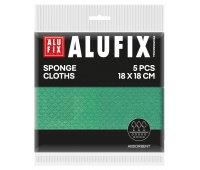Sponge cloths ALUFIX Professional, 18x18cm, 5 pcs, green