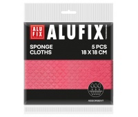 Sponge cloths ALUFIX Professional, 18x18cm, 5 pcs, pink