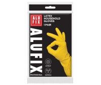 Latex household gloves ALUFIX Professional, 30g, size L, yellow