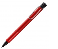Długopis LAMY Safari 214, M, z niebieskim wkładem, czerwony