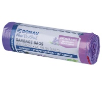 Trash bags DONAU PROFESSIONAL, durable, super strong, with tie tape, 35l, 15 pcs., lavender fragrance, purple