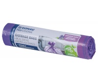 Trash bags DONAU PROFESSIONAL, durable, super strong, with tie tape, 60l, 10 pcs., lavender fragrance, purple