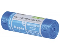 Waste sorting bags DONAU HOME, with handles, paper, 35l, 20 pcs., blue