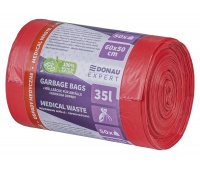 Medical waste bags DONAU EXPERT, LDPE, 35l, 50 pcs., red