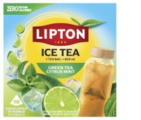 Herbata LIPTON, do parzenia na zimno, mięta i limonka, 10 torebek