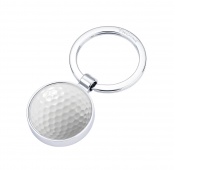 Keyring TROIKA Golf, chrome-plated, silver-white