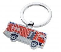 Brelok TROIKA Firefighter, emaliowany metal, czerwono-srebrny