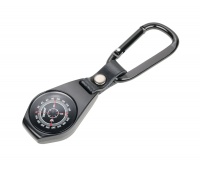 Keyring TROIKA Nord-Ost with compass, carabiner, black