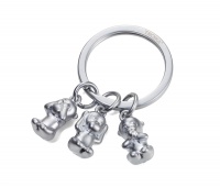 Brelok TROIKA Three Monkeys, 3 charmsy, metal, srebrny