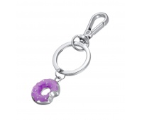 Brelok TROIKA Tiny Donut, metal, fioletowy