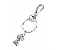 Keyring TROIKA Tiny Puppy, metal, silver