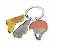 Keyring TROIKA Wintersport, enamelled metal, assorted colors