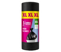 Worki na śmieci ANNA ZARADNA XL, wytrzymałe, 60l, 40 szt., czarne