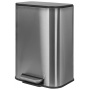 Pedal bin Donau Home, soft-closing, rectangular, 20l, matt silver