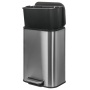 Pedal bin Donau Home, soft-closing, rectangular, 20l, matt silver