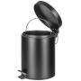Kosz ze stopką Donau Home, wolnoopadający, 5l, czarny, Kosze metal, Wyposażenie biura