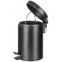 Kosz ze stopką Donau Home, wolnoopadający, 3l, czarny, Kosze metal, Wyposażenie biura