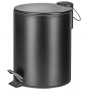 Kosz ze stopką Donau Home Modern, wolnoopadający, 5l, czarny, Kosze metal, Wyposażenie biura