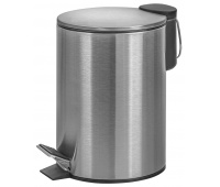 Kosz ze stopką Donau Home Modern, wolnoopadający, 3l, srebrny mat