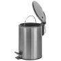 Kosz ze stopką Donau Home Modern, wolnoopadający, 3l, srebrny mat, Kosze metal, Wyposażenie biura