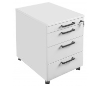 Mobile pedestal DONAU, 43x58x60 cm, ash grey