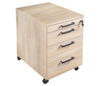Mobile pedestal DONAU, 43x58x60 cm, amber oak