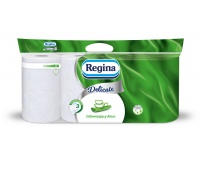 Papier toaletowy REGINA Delicate Aloes, 3-warstwowy, 18m, 150 listk&oacute;w, 8 rolek, biały