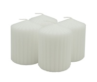 Świeca słupek ryflowana DONAU HOME Standard, 60x80mm, 4 szt., biała
