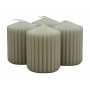 Świeca słupek ryflowana DONAU HOME Standard, 60x80mm, 4 szt., jasnoszara, Świece, Wyposażenie biura