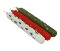 Świeca stołowa DONAU HOME X-Mas, 22x175mm, 3 szt., mix wzor&oacute;w/kolor&oacute;w