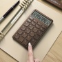Office calculator DONAU TECH, 12-digit display, square root function, dim. 137x84 mm, brown
