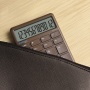 Office calculator DONAU TECH, 12-digit display, square root function, dim. 137x84 mm, brown