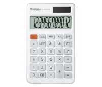Office calculator DONAU TECH, 12-digit display, square root function, GT, dim. 137x84 mm, white