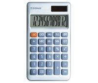 Office calculator DONAU TECH, 12-digit display, square root function, GT, dim. 137x84 mm, blue