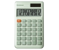 Kalkulator biurowy DONAU TECH, 12-cyfr. wyświetlacz, funkcja pierw., GT, wym. 137x84 mm, zielony