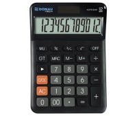 Office calculator DONAU TECH, 12-digit display, square root function, GT, dim. 175x126 mm, black