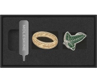 Zestaw 2 przypinek MOLESKINE 2026 LOTR, Pierścień i Liść