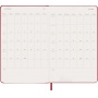 Kalendarz dzienny MOLESKINE 2027, 12M, L, 13x21cm, twarda oprawa, scarlet red, Kalendarze, Zeszyty i bloki