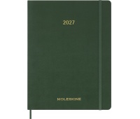 Vertical weekly planner MOLESKINE 2027, 13M, XXL, 23,5x38cm, soft cover, myrtle green