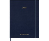 Kalendarz tygodniowy wertykalny MOLESKINE 2027, 13M, XXL, 23,5x28cm, miękka oprawa, sapphire blue