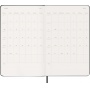 Kalendarz tygodniowy wertykalny MOLESKINE 2027, 12M, L, 13x21cm, twarda oprawa, czarny, Kalendarze, Zeszyty i bloki