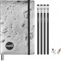 Set MOLESKINE NASA: 2 pins + 1 notebook L ruled + 4 pencils