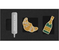Set of 2 pins MOLESKINE Countries, France, Croissant & Champagne