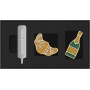Set of 2 pins MOLESKINE Countries, France, Croissant & Champagne